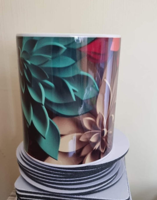 3D Floral Mug